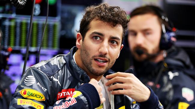 Daniel Ricciardo in the team garage before the Monaco Grand Prix.