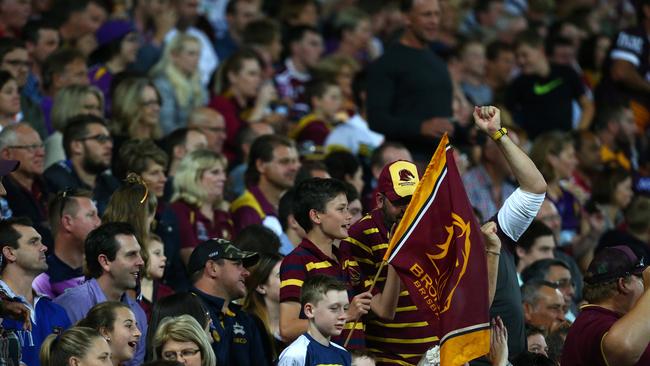 Crowd during the round 10 NRL game between the Manly Sea Eagles and the Brisbane Broncos, from Suncorp Stadium in Brisbane. Pics Adam Head