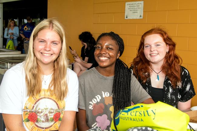 Georgie- Lee Underhill, Grace Chabata and Jenaya Hart from Mackay State High School experience a day in the life of a uni student at CQUniversity's Mackay Uni Experience.Picture: Michaela Harlow