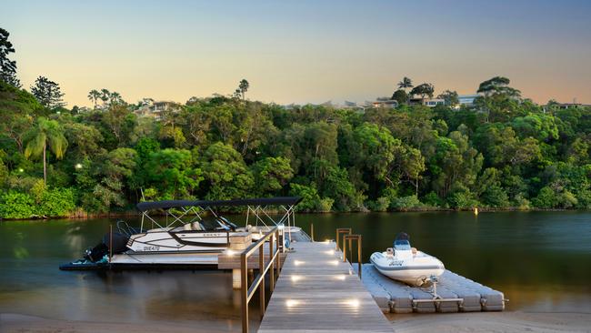 The Witta Circle, Noosa Heads house has its own private jetty. Picture: Supplied