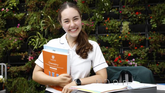 DAILY TELEGRAPH 10TH JANUARY 2025Pictured at home in Balmain is Syricia , a 16 year old Year 11 student from PLC Sydney who will be among the 15 "guinea pigs" for a new high school credential, the Cambridge A-Levels. Picture: Richard Dobson