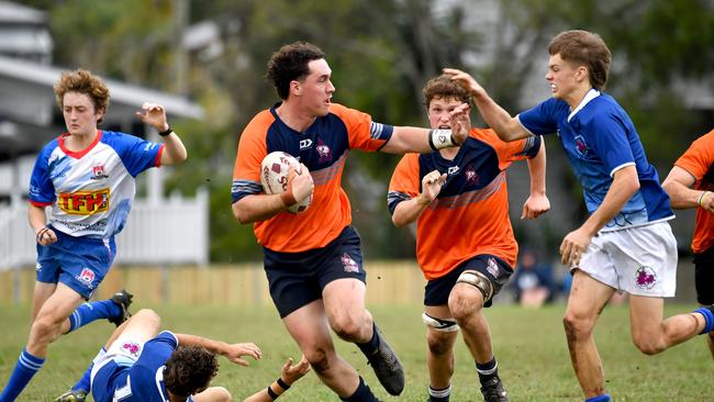 Action in the Brisbane Grey under 16s v Regional Qld game. Reds Emerging Cup under 15-16 years rugby union at Riverside Rugby Club. Thursday September 22, 2022. Picture, John Gass