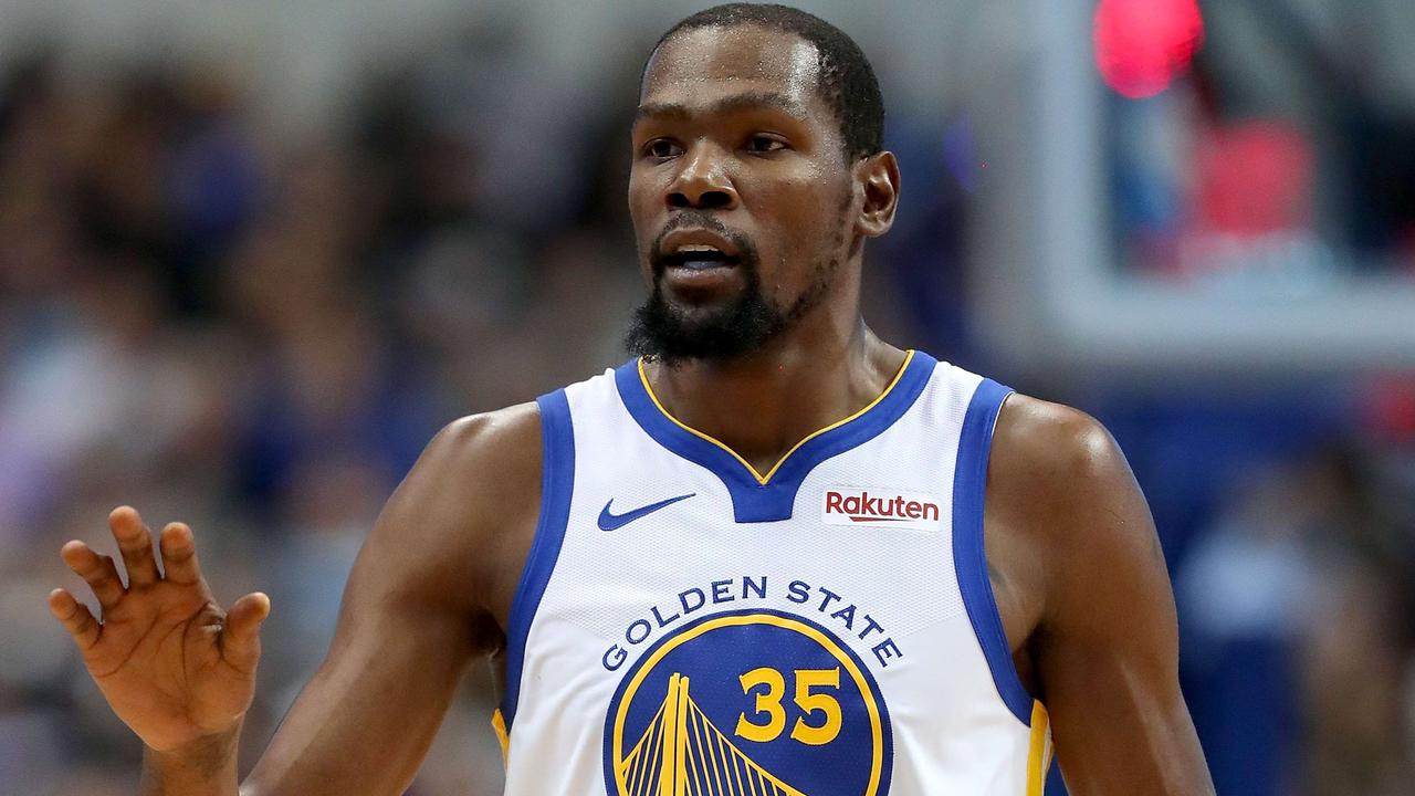 Video has emerged of Kevin Durant appearing to curse out a fan. (AP Photo/Eric Gay)