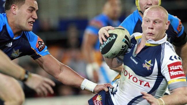 Anthony Watts in action during the round 23 NRL match between the Gold Coast Titans and the North Queensland Cowboys. Picture: AAP Image/Action Photographics, Charles Knight