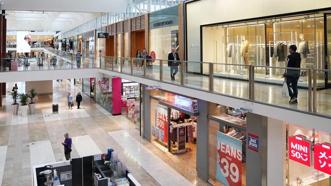 A smattering of shoppers at Westfield Doncaster. Picture: AAP Image/Stefan Postles