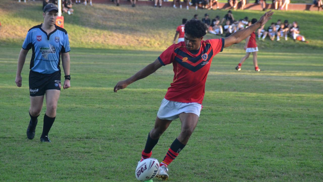 Assariah Lenoy playing last year for his school - Columba Catholic College