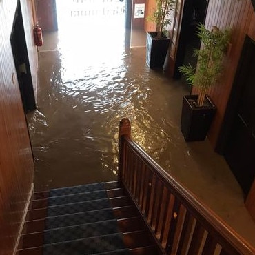 Floodwaters inundate the Old Britannia pub in Laidley. Picture:Ryan Beaumont