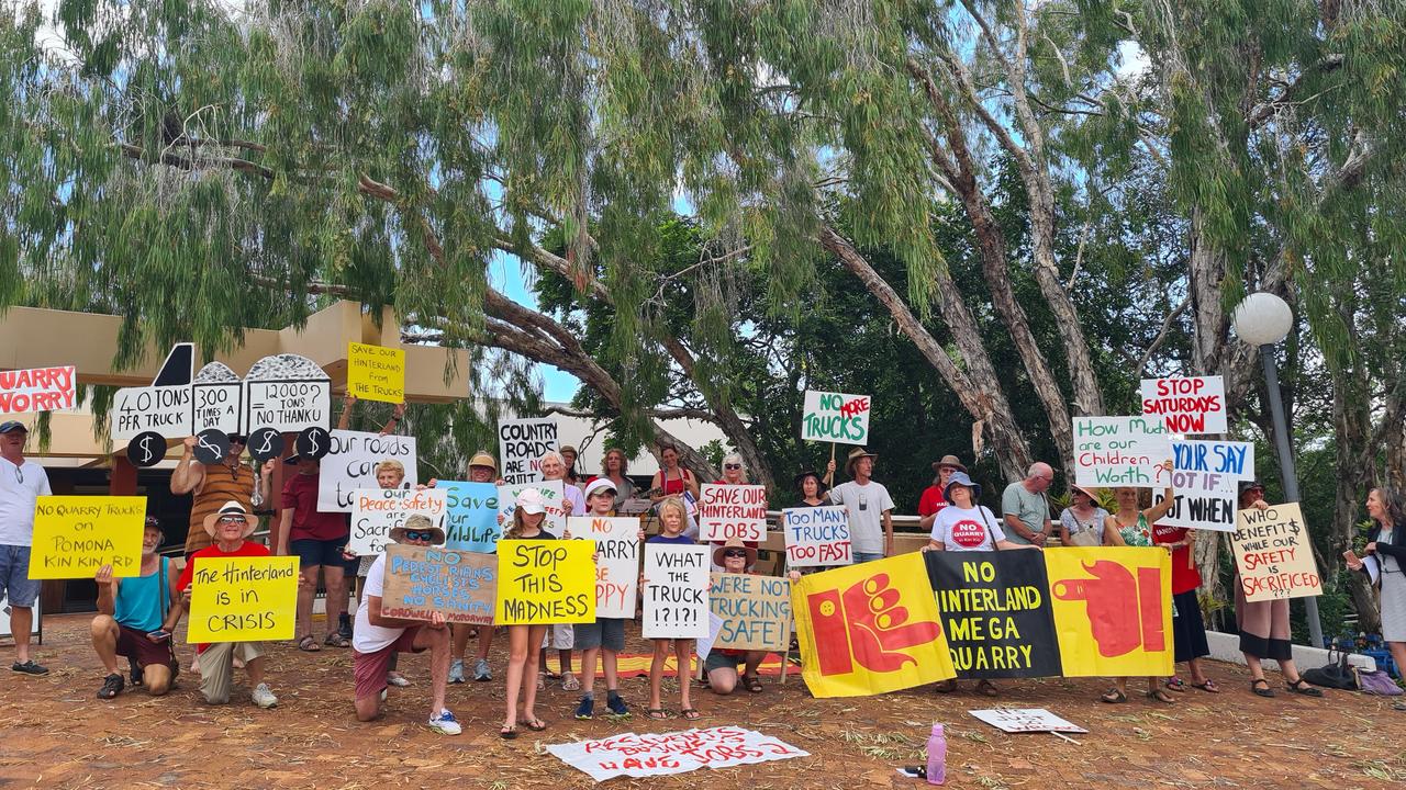 Kin Kin quarry truck protesters have been vocal about the controversial quarry for years.