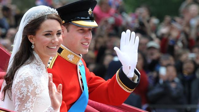 The Duchess and Duke of Cambridge on their wedding day in 2011. They tore up the guest list for their big day. Picture: Paul Ellis/AFP