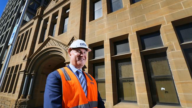 Marriott Hotels vice-president Sean Hunt outside what will be the entrance to the new hotel in Parliament Square. Picture: SAM ROSEWARNE