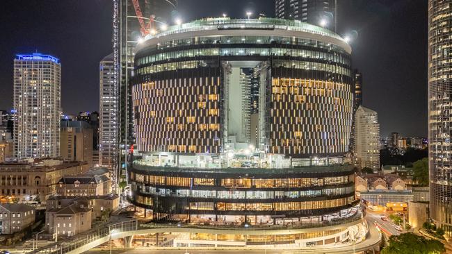 Lighting testing at Star’s Queen’s Wharf casino, Brisbane, in the lead-up to its opening.