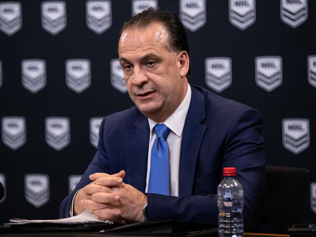 Australian Rugby League Commission Chairman Peter V’landys has not ruled out allowing Folau back into the NRL. Picture: AAP Image/James Gourley