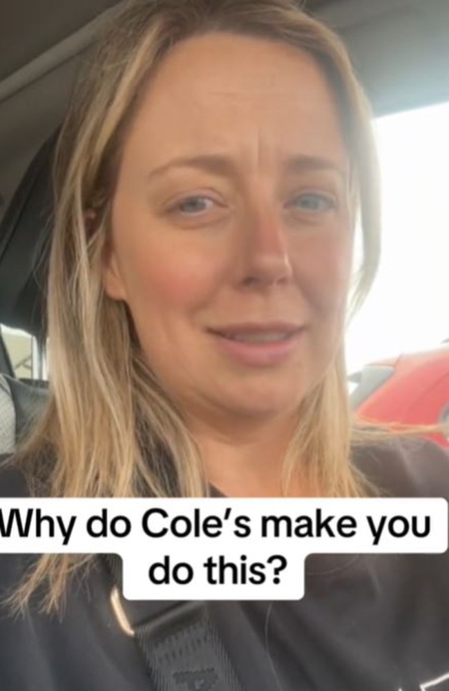 Teya was at her local Coles and using the self-service check-outs with the conveyor belt to make her transaction. Picture: TikTok