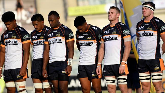 The Brumbies and Reds honoured the bushfire victims with a moments silence before the Super Rugby clash in Canberra. Picture: Getty Images