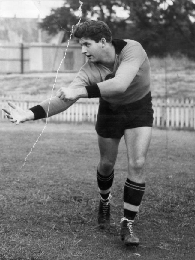 Ruckman John Marriott is in both Adelaide High and Norwood High’s greatest teams.