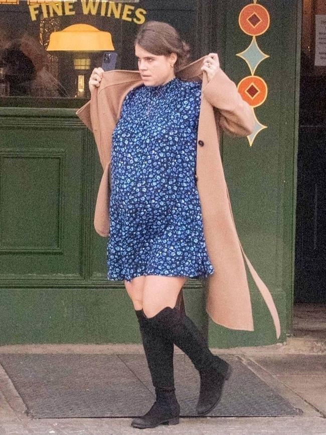 A pregnant Eugenie was spotted outside. Picture: Topstar/Backgrid