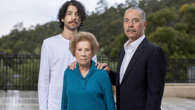 Sam Shahin with his mother, Salwa, and son, Zade. Picture: Kelly Barnes