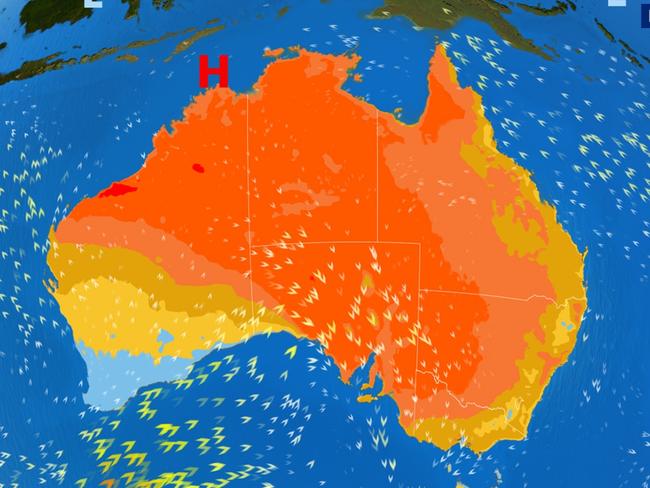 Temperatures will soar above 30C in seven out of eight capitals this week. Picture; Sky News Weather.