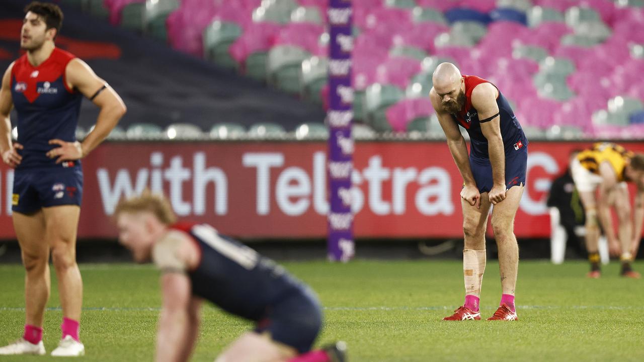 Max Gawn of the Demons after the match resulted in a draw. Picture: Daniel Pockett