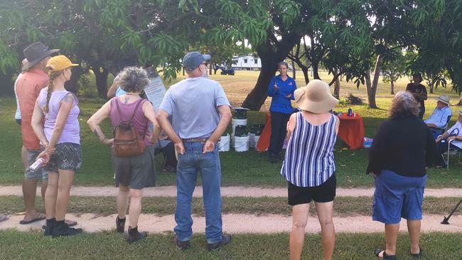 Alligator Creek residents gather at a recent Yellow Crazy Ant community information event. Picture: Invasive Species Council