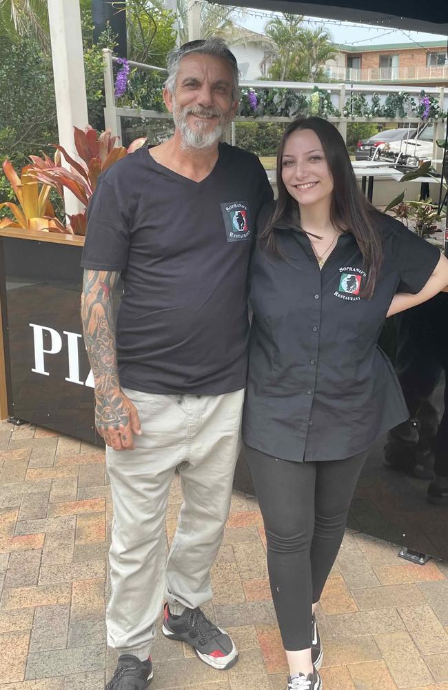 Antonio Polizzi and his daughter Letitia at Soprano‘s Restaurant and Bar which opens Friday.