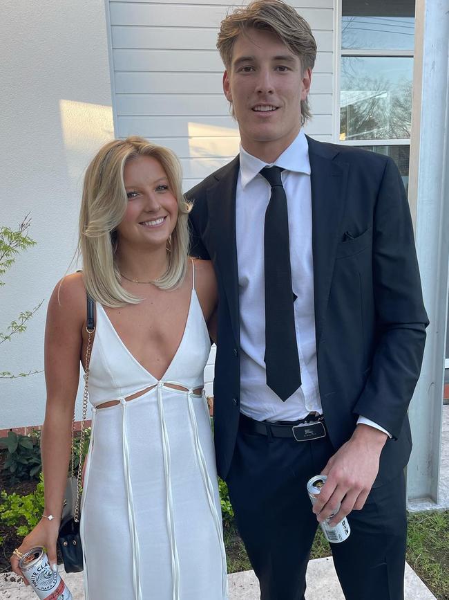 Paige Bramley and partner Crows player Josh Worrell. Picture: Instagram