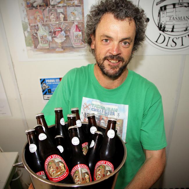 2011 Taste Festival, Drink of the Day, Tasmanian Chilli Beer Company owner Craig Airey with the drink of the day, Limited release 'Glenpatrick' Raspberry Sparkling with a hint of chilli