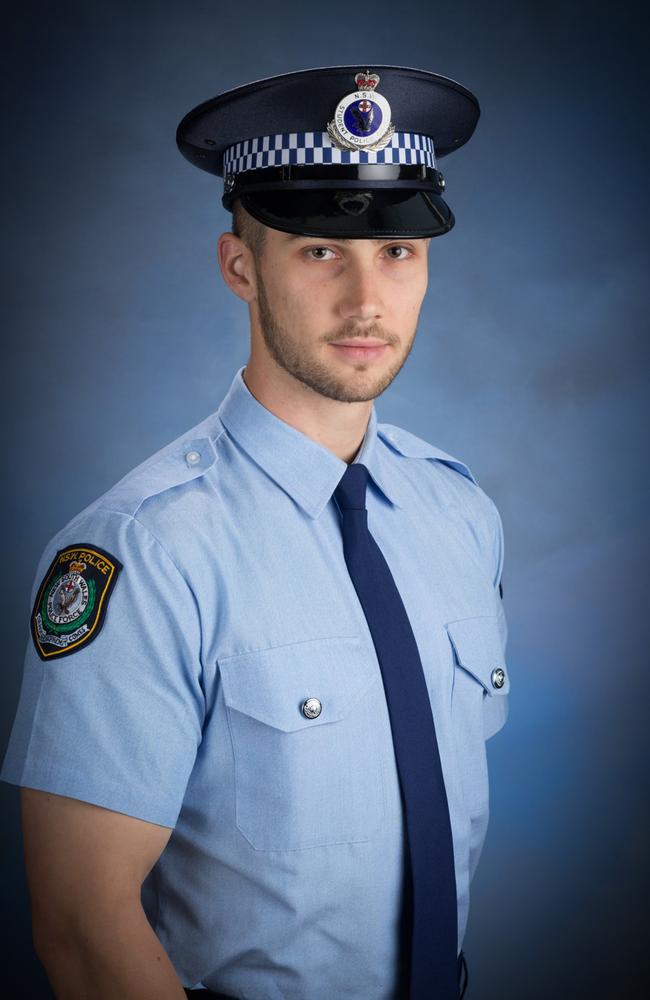 Constable Jacob Vella remains in a serious but stable condition following surgery. Picture: NSW Police
