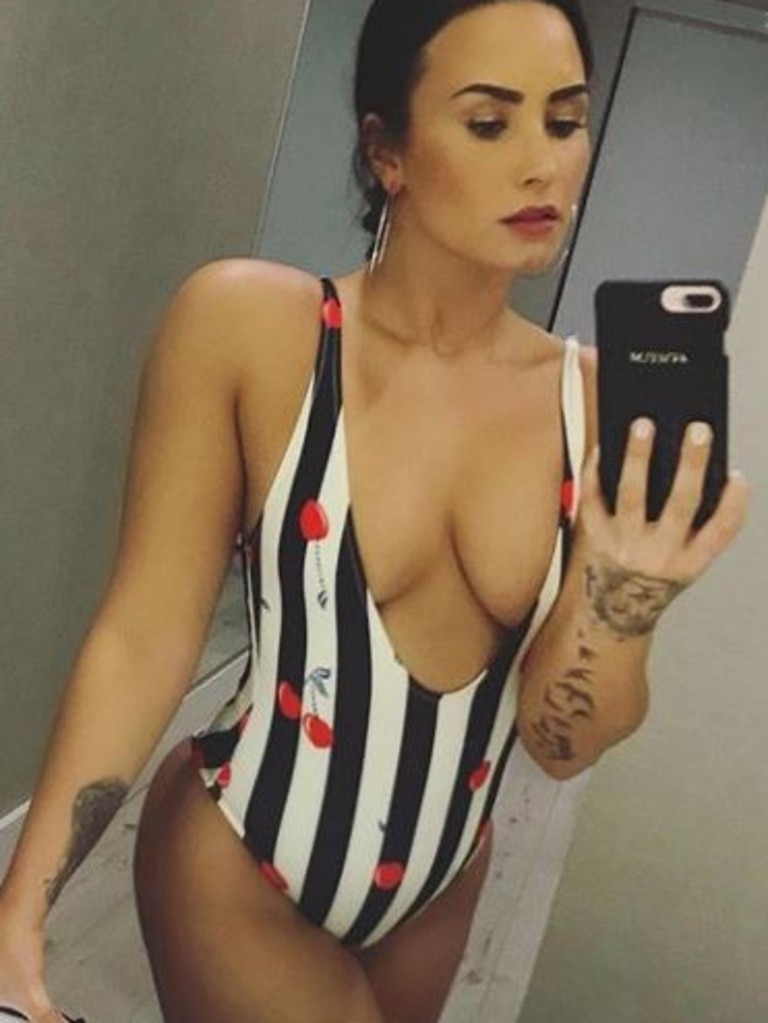Singer Demi Lovato has tattoos running up her arms. Picture: Instagram