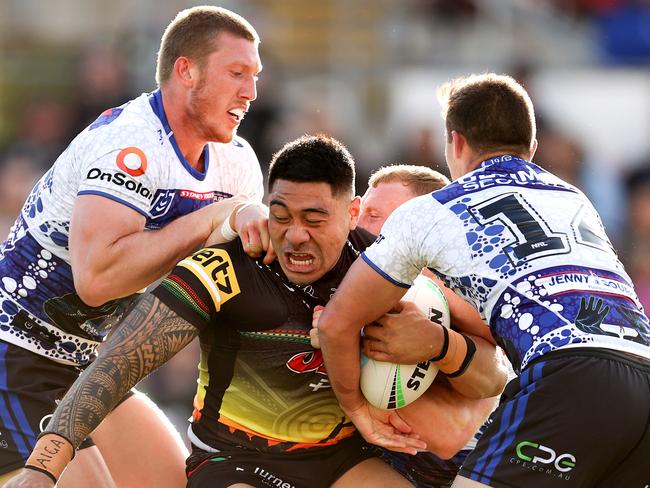 Canterbury was dogged in defence on Saturday afternoon. (Photo by Brendon Thorne/Getty Images)