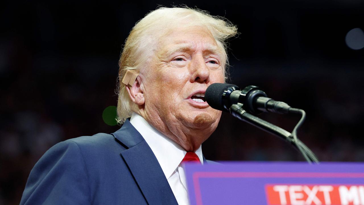 Donald Trump speaks during a campaign rally at the Van Andel Arena. Picture: Anna Moneymaker/ Getty Images via AFP