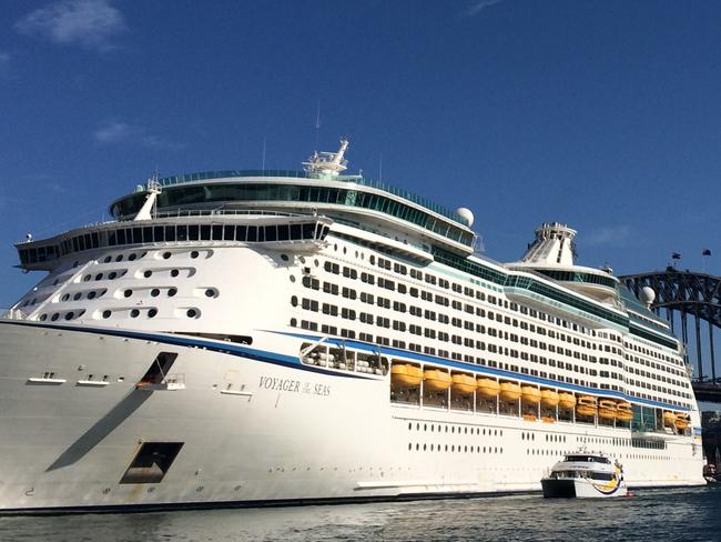 #SnapSydney 2015 Wentworth Courier. 8.20am Circular Quay, Voyager of the Seas cruise ship seen from the Rose Bay ferry. Picture: Naomi White