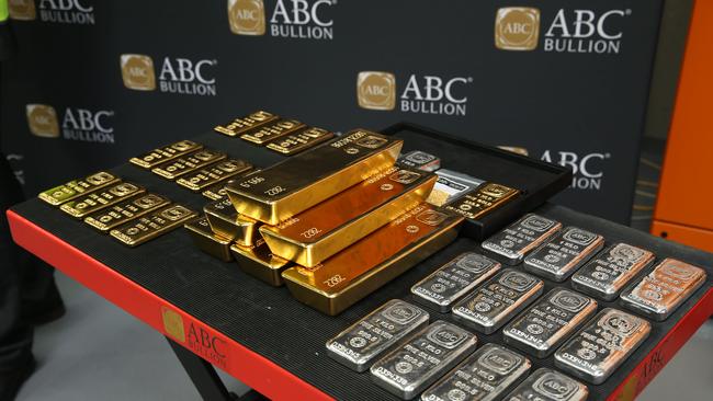 Ingots on display by the now defunct ABC Refinery. Picture: Britta Campion