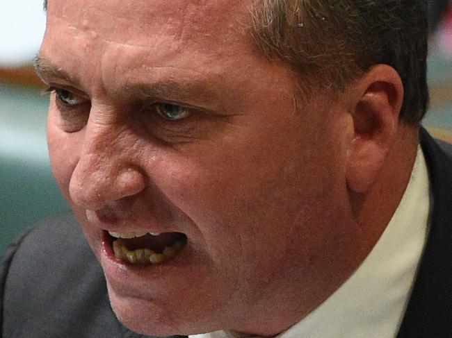 Minister for Agriculture Barnaby Joyce during Question Time at Parliament House in Canberra on Thursday, March 3, 2016. (AAP Image/Mick Tsikas) NO ARCHIVING