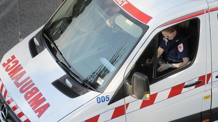 A woman has been taken to hospital after a tree fell onto her car in Tanjil South on Friday morning. Picture: Supplied