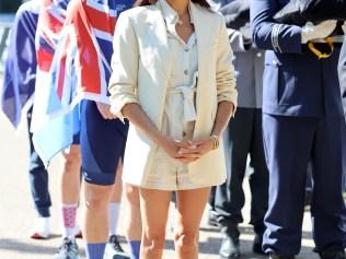 DUESSELDORF, GERMANY - SEPTEMBER 15: Meghan, Duchess of Sussex attends the cycling medal ceremony at the Cycling Track during day six of the Invictus Games Düsseldorf 2023 on September 15, 2023 in Duesseldorf, Germany. (Photo by Chris Jackson/Getty Images for the Invictus Games Foundation)