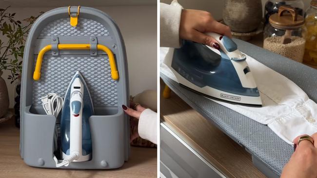 Make ironing less of a hassle with this compact and portable model that's been cleverly designed. Picture: TikTok/@bymichellelei