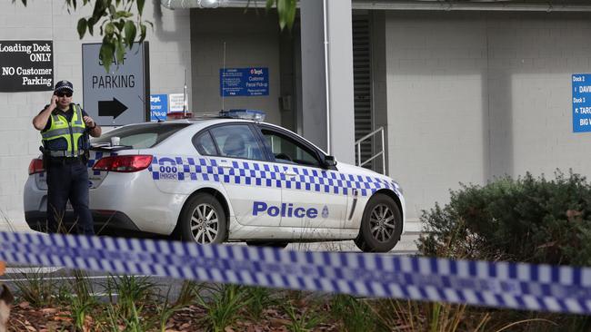 Police on the scene at Westfield Doncaster where David Dick’s body was found in 2017. Picture: Hamish Blair