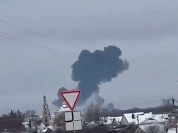 Moscow accused Ukraine of shooting down the plan carrying it’s soldiers. Kyiv responded by vowing to continue targeting Russian airspace. Picture: Twitter