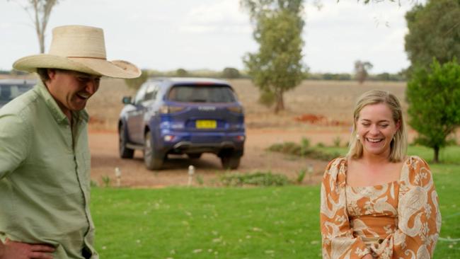 Tasmanian Belle Moorfield and Farmer Dustin on this year's season of Farmer Wants a Wife