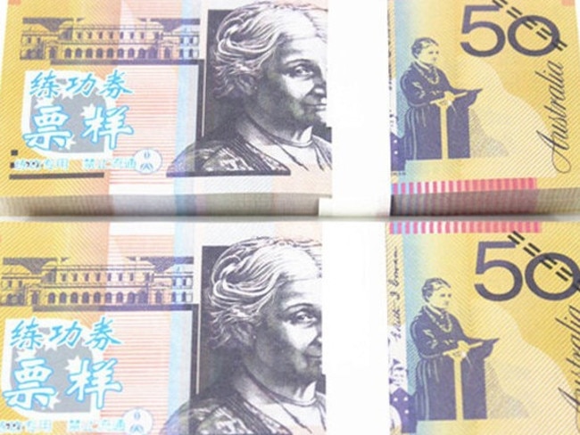 Counterfeit notes featuring Chinese script are being circulated in Tasmania's North-West. Picture: TASMANIA POLICE