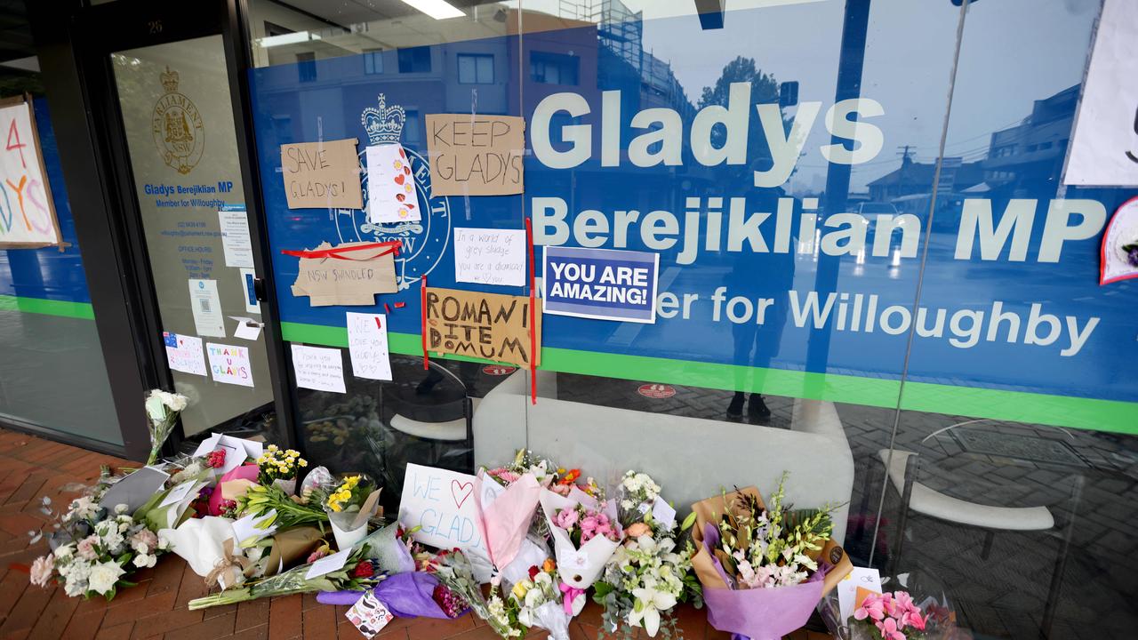 Supporters of Gladys Berejiklian, some of whom left flowers outside her office on Friday, will be pleased she won’t completely miss out. Picture: by Damian Shaw