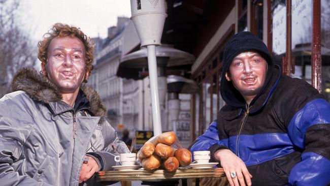 Thomas Bangalter and Guy-Manuel de Homen-Christo, semi-masked. Picture: Mick Hutson/Redferns