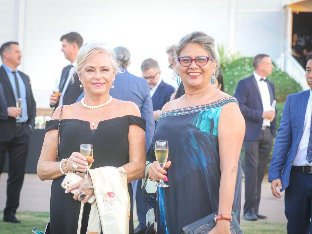 Francine China and Ursula Raymond at the Darwin Turf Club Gala Ball. Picture: Glenn Campbell