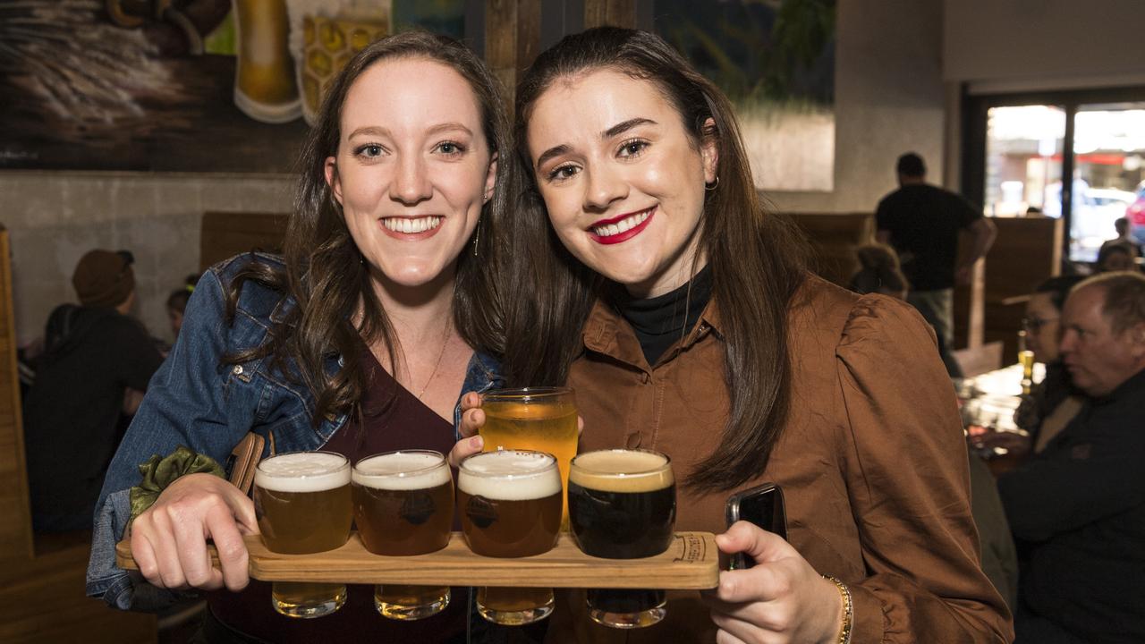 Madeleine Johnston (left) and Madeleine Rayner at 4 Brothers Brewing new Margaret St premises The Brewhouse. Picture: Kevin Farmer