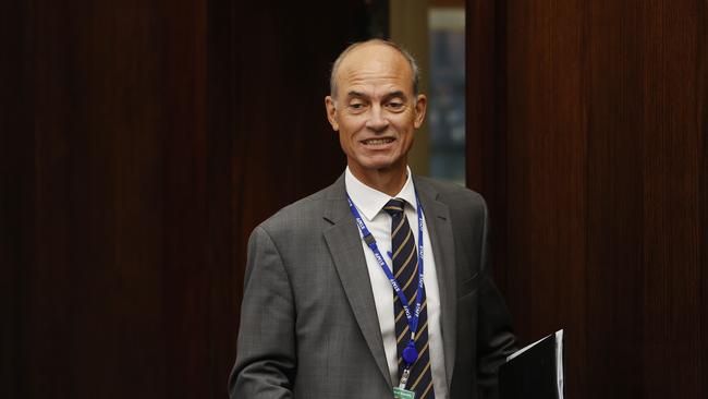 Liberal Minister Guy Barnett arrives at Question Time in State Parliament. Picture: Zak Simmonds