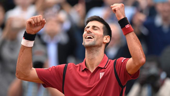 Novak Djokovic after winning the French Open final.