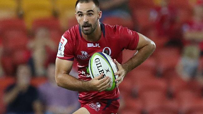 Reds Nick Frisby. The Queensland Reds vs the Sharks at Suncorp Stadium. Pic Peter Wallis