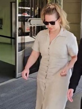 Megan Skye Blancada leaves the District Court after claiming undiagnosed mental illness is responsible for her sexual abuse of a boy, 16. Picture: Sean Fewster