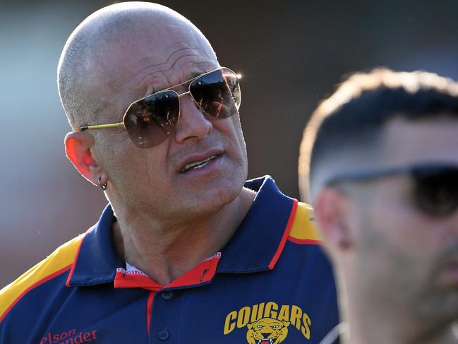 East Keilor coach Pat Christofi during the EDFL grand final between Craigieburn and East Keilor in Essendon, Saturday, Sept. 14, 2019. Picture: Andy Brownbill